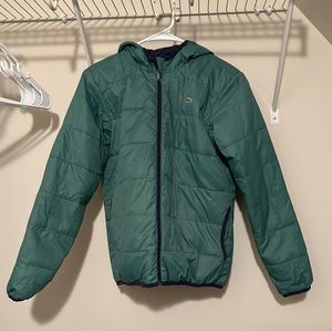 Lacoste Blue and Green Reversible Puffer Jacket